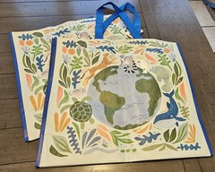 NEW Lot 2 TJ Maxx Save Earth Wildlife Tote Bag XL Reusable Waterproof ECO Viral