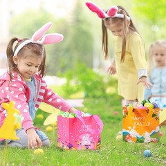 Iioscre 8 PCS Easter Gift Bags, Reusable 1 count (Pack of 8), Style 1