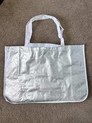 Lululemon Reusable Shopping Tote Bag Silver Jumbo XL 21.5x15x8in