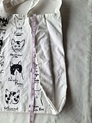 Canvas Cat Breeds Tote Bag Cotton Eco Shopping Book Bag Black White Cats Art