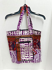 Hand made foldable reusable shopping bag from Burkina Faso unique African flare