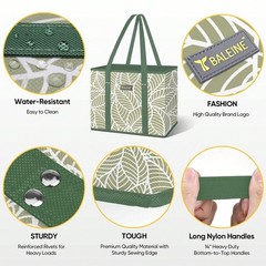 3Pcs Foldable Shopping Bags Reusable Grocery Tote Bags Large Capacity