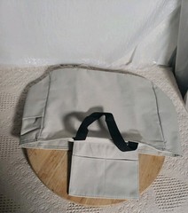 Reusable Tote Shopping Bags Lot Of Two Various Sizes Beige Double Handles