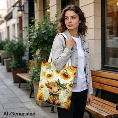 Cute Cow Canvas Tote Bag for Women, Reusable Grocery Shoulder Shopping Bags, …