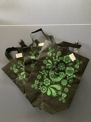 Reusable Grocery Bags – 3 – New York City – Made In Vietnam – Black And Green