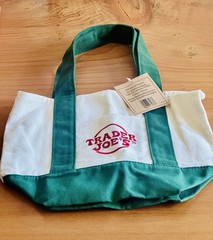 NWT Trader Joe’s Mini Canvas Tote Bag Forest Green Limited Edition Reusable NEW