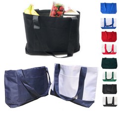 2 Pack Reusable Grocery Shopping Totes Bags With Gusset Travel Gym Sports