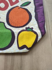 Trader Joe’s Vintage Vegetable Print Canvas Tote Bag Green Handles Grocery Bag