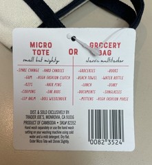 Trader Joe’s Canvas Micro Tote w/ Grocery Bag 2025 3Piece Set NWT Free Shipping