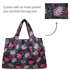 Wrapables Large & Small Foldable Tote Nylon Reusable Grocery Bags, Set of 2