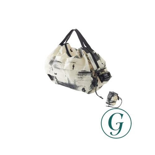 [Myrna] Shupatto Packable Bag 8L/White Birch Zippered Spatt Eco Bag Foldable