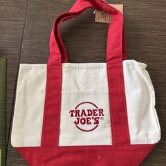 Trader Joe’s Holiday 2025 Mini Canvas Tote Bag Red