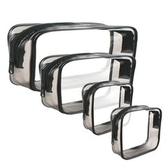 4 Pack Clear Cosmetic Bag for Travel – TSA Approved Toiletry Makeup