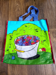 Berry various reuseable shopping grocery bag 14.5×7.5×14 inches used