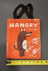 Blue Q Hangry Wolf Lunch Tote Orange Recycled Materials Animal Print