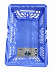 Storage Essentials Collapsible Basket Foldable Blue Plastic