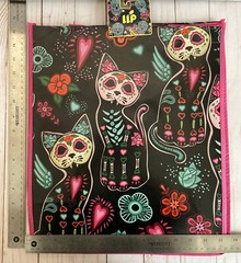 Day Of The Dead Reusable Tote Cats Fangs Halloween Floral Trick Or Treat New