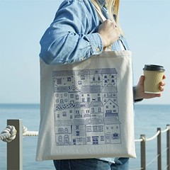 Vintage Tote Bag – Cute Canvas Aesthetic Tote for Women – Reusable Cottage