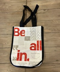 Lululemon Tote, Small Reusable Shopping Tote Shopper, Black, Red And White