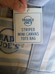 Trader Joe’s Mini Striped Canvas Tote Bag Single Bag Blue Striped Summer 2026