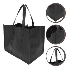3PCS Non Woven Shopping Bags – Large Blank Fabric Tote – Reusable Grocery Bag,