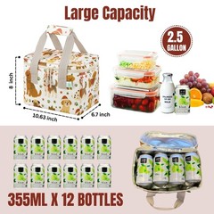 2 Pack Christmas Insulated Lunch Bag Women Men Reusable Box Grocery Cooler