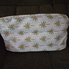 Living In Style City Tote Palm Trees Blue Canvas Type Bag Large NEW