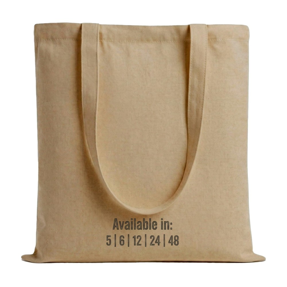 Cotton Canvas Tote Bag (12 Pack, Brown Melange), Reusable Grocery Bags Shoppi…
