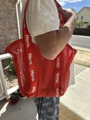 Lot of Mesh Hero Red Totes Set of 10 New Never Used