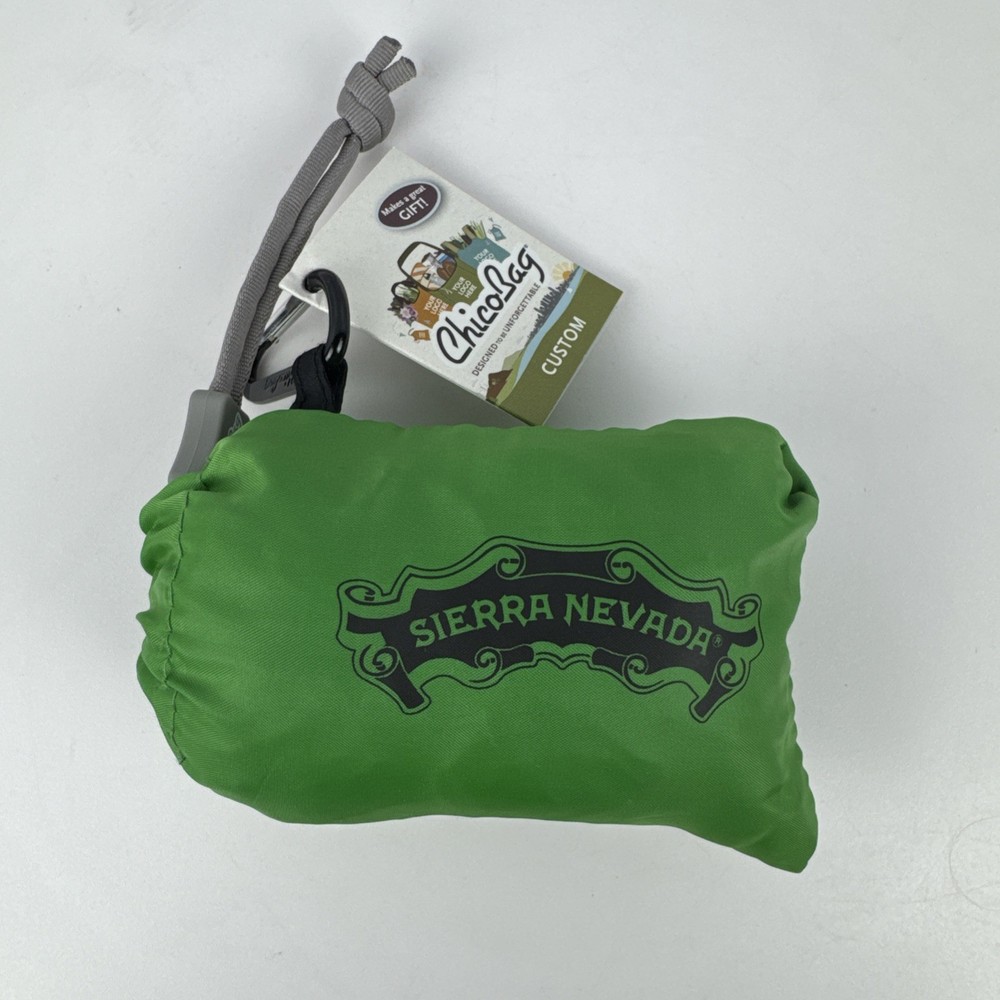 Sierra Nevada Brewing ChicoBag Green Reusable Shopping Bag in a Pouch NEW