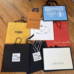 Louis Vuitton . Gucci Multicolor Paper Shopping Tote Bags 9-piece # 89