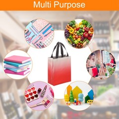 12Pcs Reusable Gift Bags with Handles 7.9 x 9.8 Inch Gradient Red White
