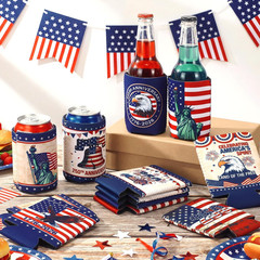 Pickmesh 12 Packs 4th of July Can Cooler Sleeve 250th Anniversary Independence D