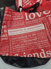 Lot of 5 Lululemon Reusable Small Shopping Tote Bags Gift Red White Black