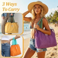 6 Pcs Reusable Shopping Bags, Foldable Grocery Bags with Handles, Lightweight…