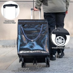 Grocery Bags on Wheels, Rolling Tote Bag, Portable Shopping Cart for Groceries