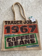 Trader Joe’s 1967 Coffee Beans Jute Reusable Shopping Bag 9 Gal 17x8x14
