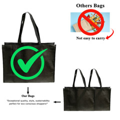 Shopping Bags Tote Bag Reusable Recyclable Gift Promo Bag 12x16x5 Black 10 pack