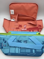 Trader Joe’s Mini Insulated Tote Lunch Bag Set of 2 Blue 🩵 and Peach 🍑 NWT