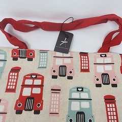 Primark London Tote Bag Big Red Bus Phone Booth Atmosphere Cloth Shopper Pink