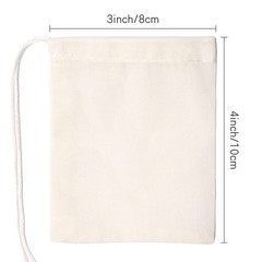Limko Cotton Bags Muslin Sachet 10 Count (Pack of 1), 3×4 Inch 10 Pack