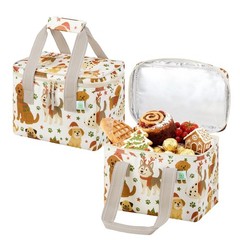 2 Pack Christmas Insulated Lunch Bag Women Men Reusable Box Grocery Cooler