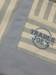 LIGHT BLUE Trader Joe’s Striped Canvas Mini Tote Bag Summer 2026 New with Tags