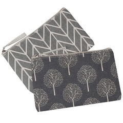 SUMAJU 2 Pcs Canvas Cosmetic Bag, Multi-Function Small Zipper Pouch Set 1