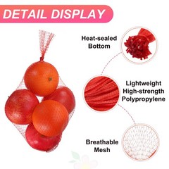 100Pcs Reusable Mesh Produce Bags, 15.7 Inches Egg Hatching Bags, Red
