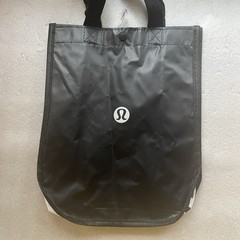 Lululemon Reusable Shopping Tote Bags Lot Black Red Set Of 3 Snap Closure Logo