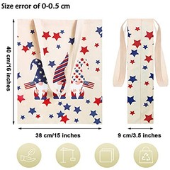 2 Pieces 4th of July Tote Bags Patriotic American Flag Reusable Canvas Tote
