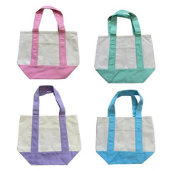 Mini Pastel Canvas Tote Bag Reusable Grocery Shopping Bag Small Eco-Friendly