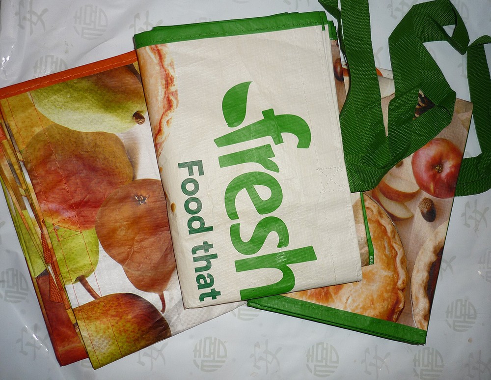 FRESH DIRECT Reusable Shopping Bags x 3, 18″x12″x12″