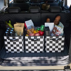 Grocery Bags Checkered 3 Pack Heavy Duty Reusable Foldable Collapsible Tote